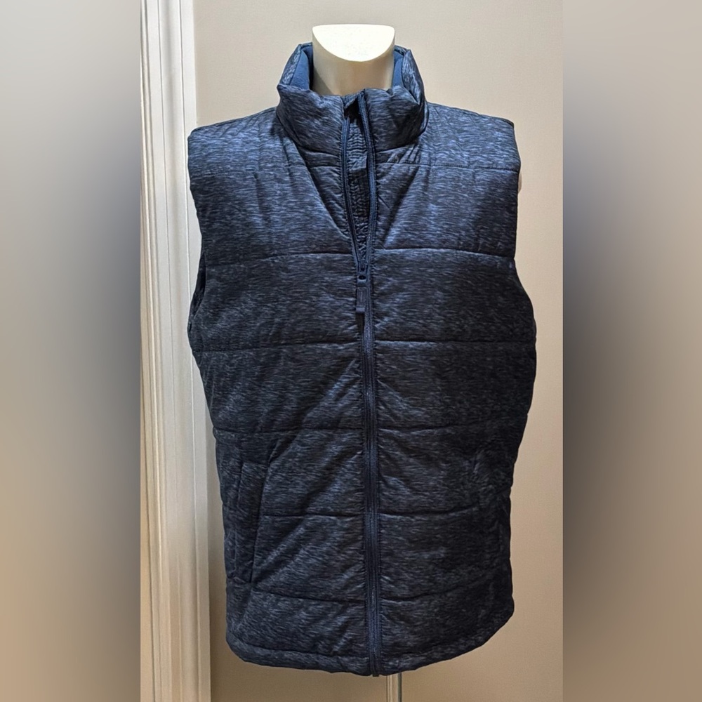 Men's Quilted Puffer Vest - blue Jean blue - Picture 3 of 4